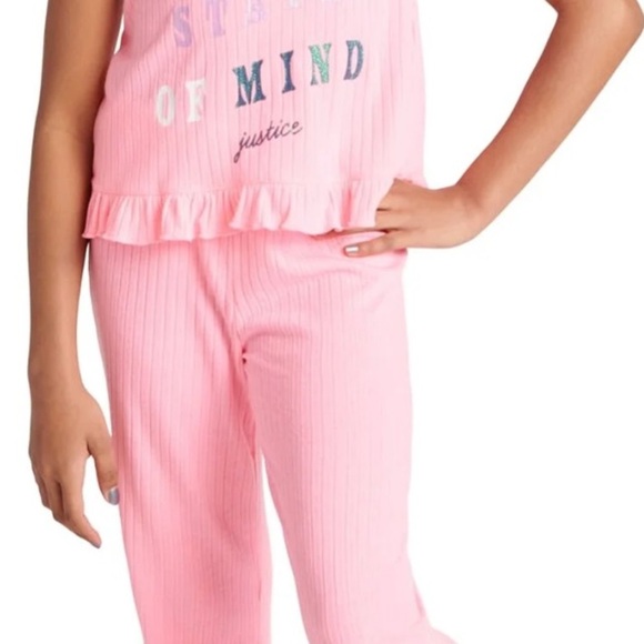 Justice Pink Pajama Set 3 pieceRuffle tank,short Pajama size 16/18 XL - Picture 13 of 13